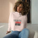 Inspirational Crop Hoodie - 'I Wear the Armor of God' with Bible Verse