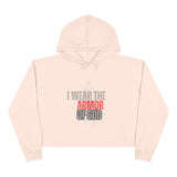 Inspirational Crop Hoodie - 'I Wear the Armor of God' with Bible Verse